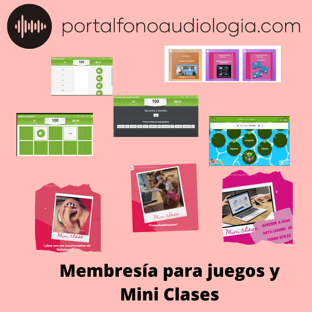 Membresía para juegos y miniclases de fonoaudiología