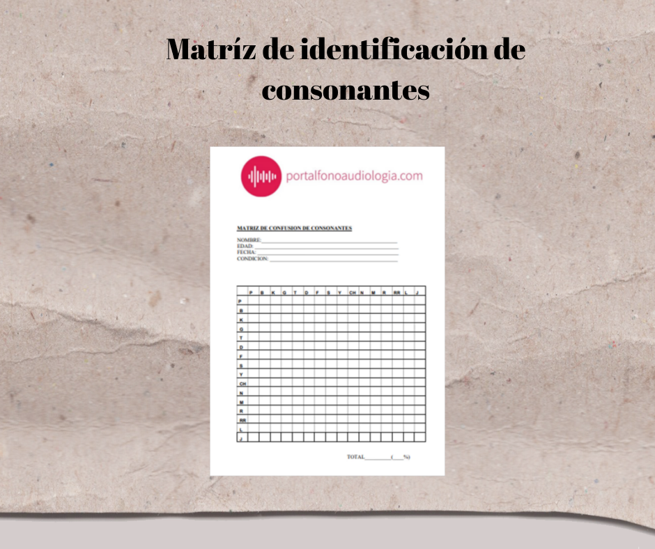 matriz de identificación de consonantes